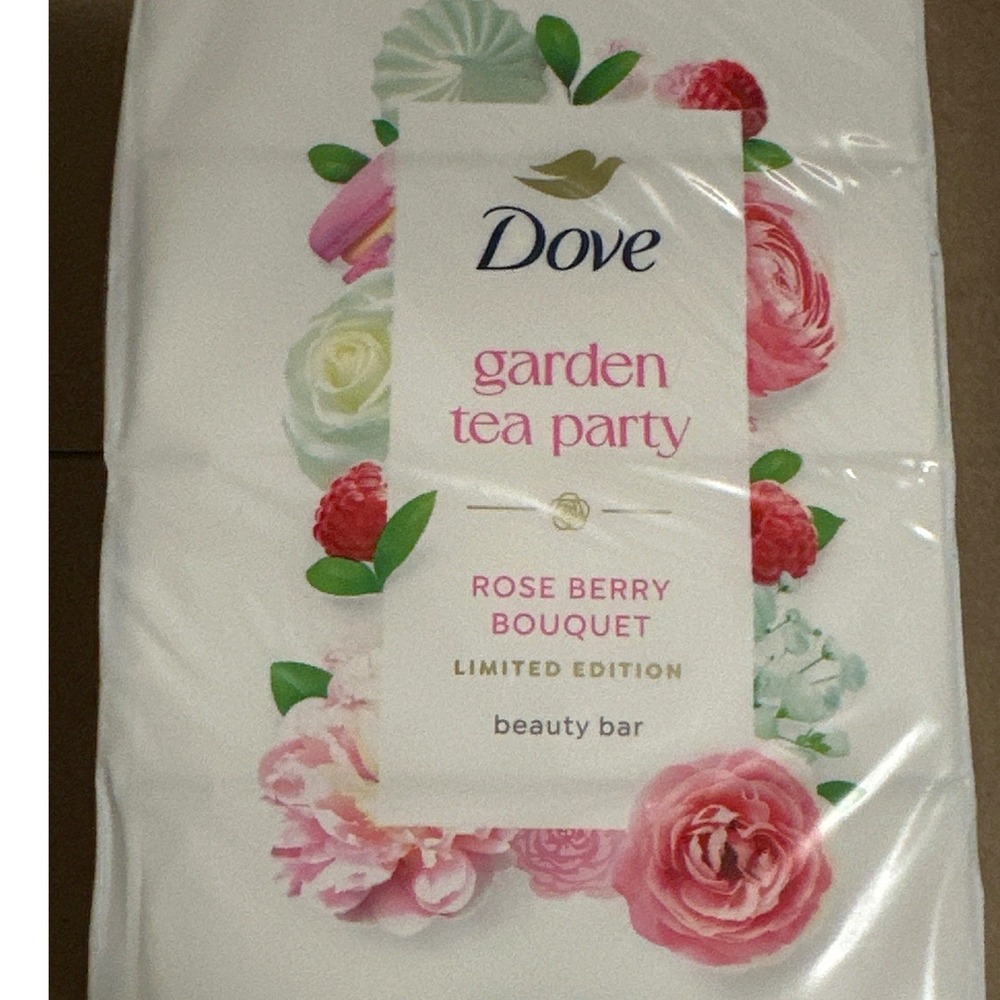 Dove Garden Tea Party Rose Berry Bouquet Limited Edition Beauty Bar 4 Bar Pack